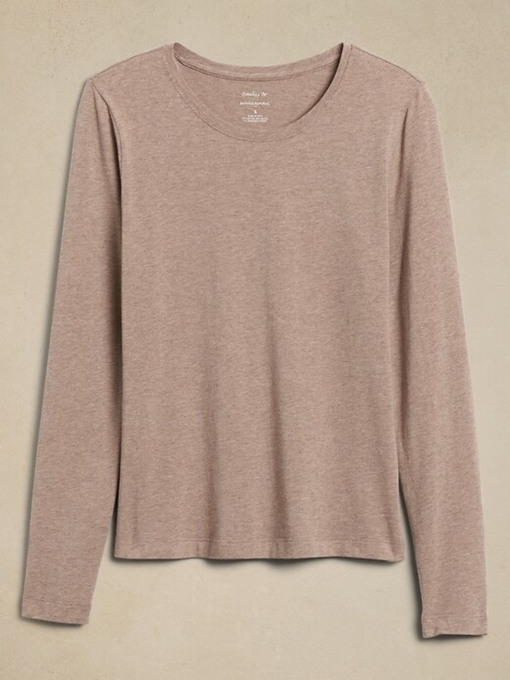 Banana Republic Women’s Long Sleeve Crew Tee - brown beige